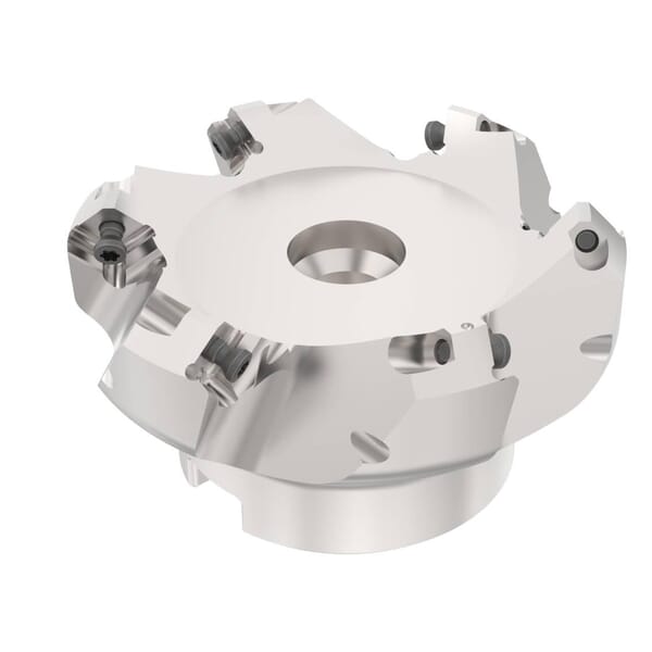 Seco 02422254 R220.53 Indexable Chamfer & Angle Face Mill, 1.575 in Dia Cutting, 1.57 in OAL, 0.18 in Max Depth of Cut, 0.75 in Dia Arbor Hole