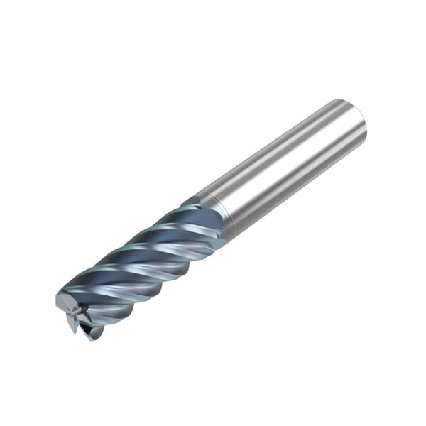 Seco Niagara Cutter 10008067 Elite S Series S545R Standard Length Universal Corner Radius End Mill, 5/8 in Dia Cutter, 0.03 in Corner Radius, 1-5/8 in Length of Cut, 5 Flutes, 5/8 in Dia Shank, 3-1/2 in OAL, HTA Coated