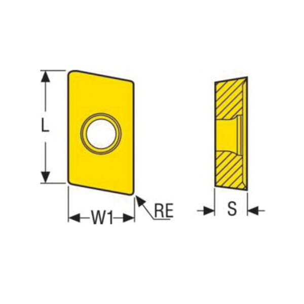Seco 02598777 Milling Insert, ANSI Code: XCMX13T308TR-M11 MP1500, XCMX Insert, 13T308 Insert, Carbide, Manufacturers Grade: MP1500, Material Grade: C7