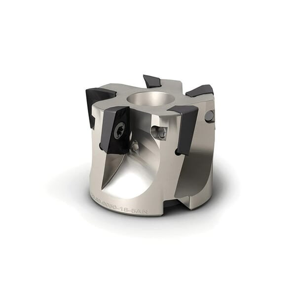 Seco 02694976 Turbo 18 Single Sided Insert Indexable Shoulder Mill, ANSI Code: R220.69-02.00-18-5AN, 50.8 mm Dia Cutting, Arbor Shank, Right Hand Cutting, 90 deg Lead Angle, 17 mm Max Depth of Cut