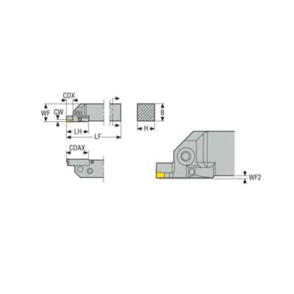 Seco 02703509 Multi-Directional Indexable Turning Tool Holder, ANSI Code: CFIL10006D-L6.704.30-JET, CFIL Tool Holder, LC..1606.. Insert, Left Hand Cutting, 25.4 mm W Square Shank, 90 deg Lead Angle, 152.4 mm OAL