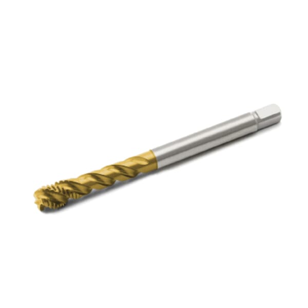 Seco 02880648 Threadmaster MTH-V026 Spiral Flute Tap, Right Hand Cutting, M14x2 Thread, H6 Thread Limit, Modified Bottoming Chamfer, Right Hand Flute Direction, 3 Flutes, TiN Coated, Cobalt
