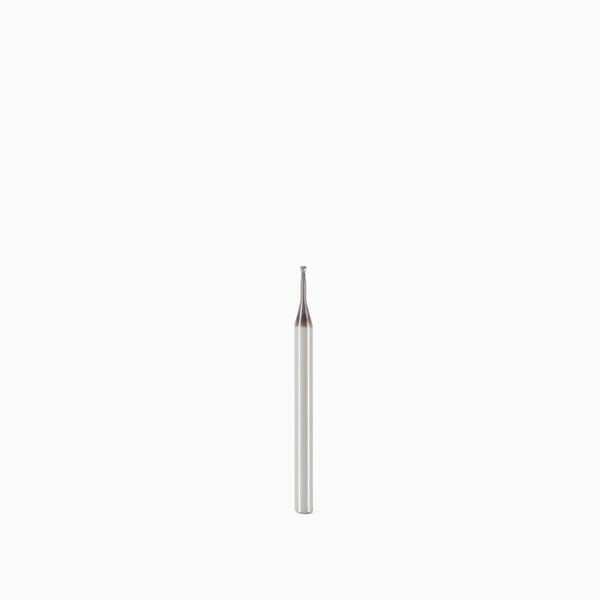 Seco JABRO Mini 00023234 Mini JM905 Center Cutting Single End Universal End Mill, 0.5 mm Dia Cutter, 0.05 mm Corner Radius, 0.7 mm Length of Cut, 2 Flutes, 3 mm Dia Shank, 40 mm OAL, MEGA-T/PVD Coated