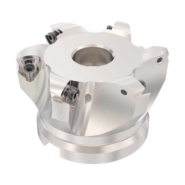 Seco 02530950 Highfeed Single Sided Insert Indexable Copy Mill, ANSI Code: R220.21-0080-R160.6A, 80 mm Dia Cutting, 62 mm Dia Shank, 50 mm OAL, 218.19 Insert, 1.8 mm Max Depth of Cut, 62 mm Dia Arbor Hole