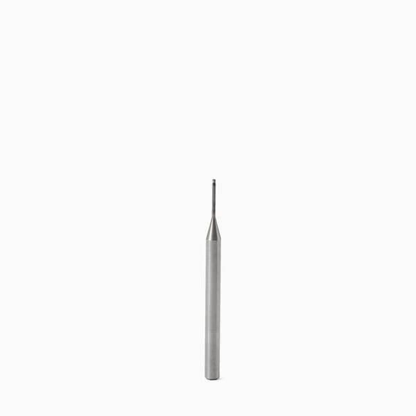 Seco JABRO Mini 02568727 JM413 Ball End Center Cutting Long Length Single End Mill, 0.031 in Dia Cutter, 0.023 in Length of Cut, 2 Flutes, 0.118 in Dia Shank, 1.574 in OAL, MEGA-T/PVD Coated