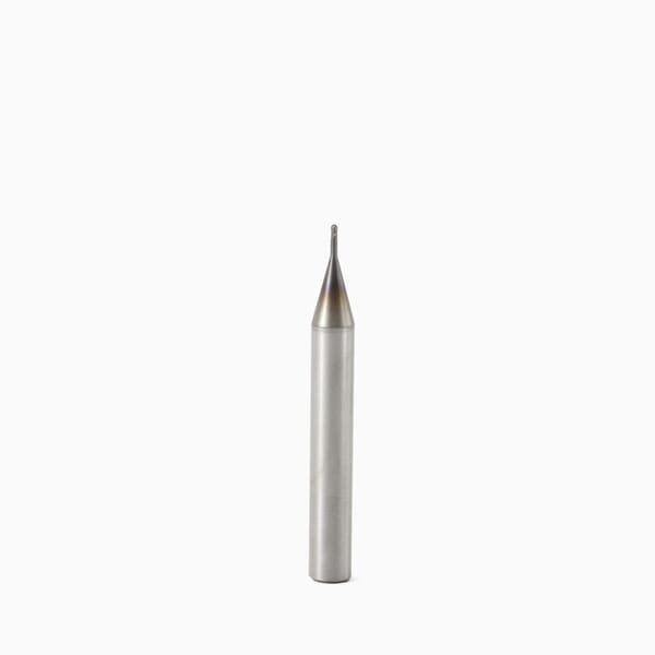 Seco JABRO Mini 02569088 JM116 Ball End Center Cutting Single End Mill, 0.059 in Dia Cutter, 0.044 in Length of Cut, 2 Flutes, 0.236 in Dia Shank, 1.968 in OAL, MEGA-64-T/PVD Coated
