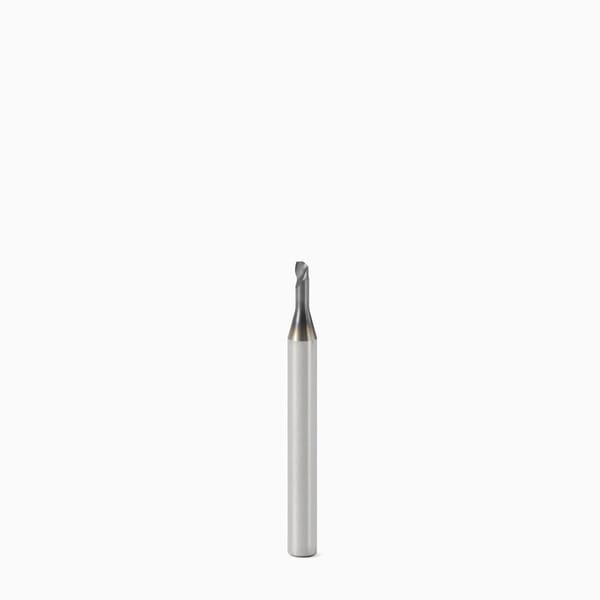 Seco JABRO Mini 02577246 Mini JM404 Center Cutting Single End Mill, 2 mm Dia Cutter, 0.1 mm Corner Radius, 2 mm Length of Cut, 2 Flutes, 4 mm Dia Shank, 40 mm OAL, MEGA-T/PVD Coated
