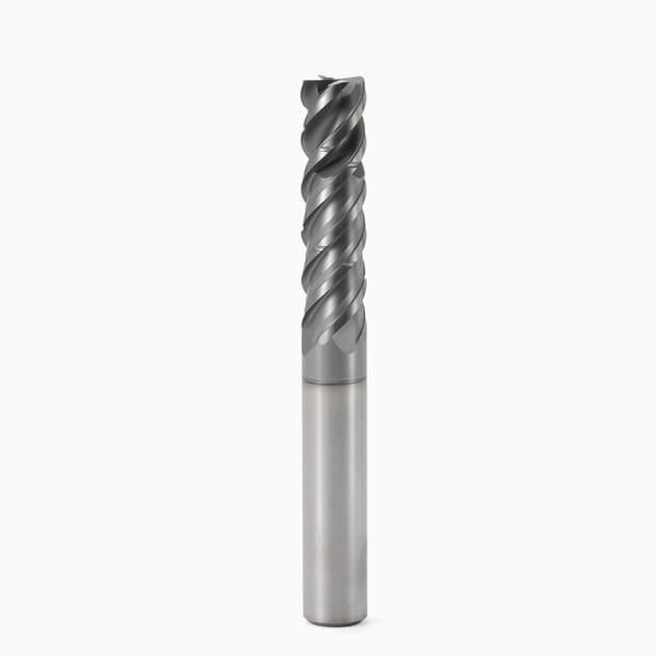 Seco JABRO Solid2 02810484 Solid2 JS554 Single End Universal End Mill, 20 mm Dia Cutter, 0.3 mm Corner Radius, 65 mm Length of Cut, 4 Flutes, 20 mm Dia Shank, 125 mm OAL, SIRA/PVD Coated