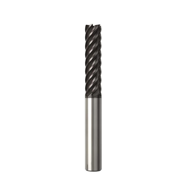 Seco JABRO Solid2 02927506 Solid2 JS520 High Performance Non-Center Cutting Single End Universal End Mill, 6 mm Dia Cutter, 0.06 mm Corner Radius, 20 mm Length of Cut, 6 Flutes, 6 mm Dia Shank, 63 mm OAL, NXT/PVD Coated