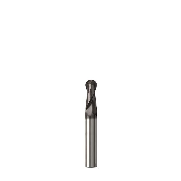 Seco JABRO Solid2 02928207 JS532 Ball End Center Cutting Medium Helix Single End Stub Length End Mill, 5 mm Dia Cutter, 10 mm Length of Cut, 2 Flutes, 6 mm Dia Shank, 57 mm OAL, NXT/PVD Coated