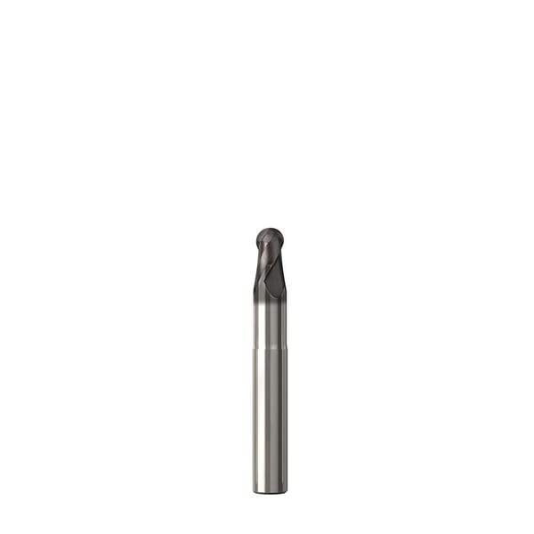 Seco JABRO Solid2 02928270 JS532 Ball End Center Cutting Medium Helix Regular Length Single End Mill, 10 mm Dia Cutter, 10 mm Length of Cut, 2 Flutes, 10 mm Dia Shank, 82 mm OAL, NXT/PVD Coated