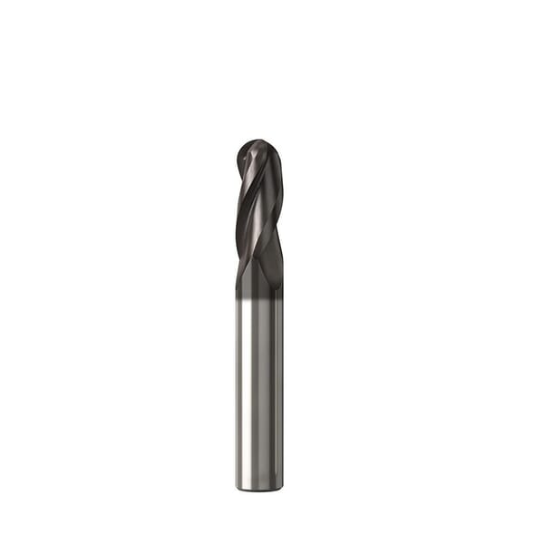 Seco JABRO Solid2 02928301 JS533 Ball End Center Cutting Medium Helix Single End Stub Length End Mill, 12 mm Dia Cutter, 24 mm Length of Cut, 3 Flutes, 12 mm Dia Shank, 83 mm OAL, NXT/PVD Coated
