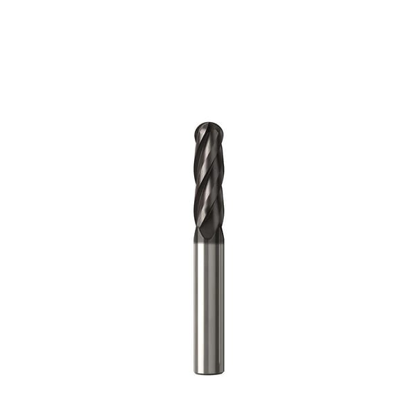 Seco JABRO Solid2 02928385 JS534 Ball End Center Cutting Medium Helix Regular Length Single End Mill, 16 mm Dia Cutter, 80 mm Length of Cut, 4 Flutes, 16 mm Dia Shank, 130 mm OAL, NXT/PVD Coated
