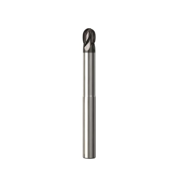 Seco JABRO Solid2 02928396 JS534 Ball End Center Cutting Long Length Medium Helix Single End Mill, 6 mm Dia Cutter, 6 mm Length of Cut, 4 Flutes, 6 mm Dia Shank, 75 mm OAL, NXT/PVD Coated