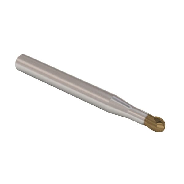 Seco JABRO Tornado 02970126 Tornado JH112 Ball Nose Center Cutting High Speed Machining High Precision Single End Mill, 3 mm Dia Cutter, 3 mm Length of Cut, 2 Flutes, 6 mm Dia Shank, 60 mm OAL, HXT/PVD Coated