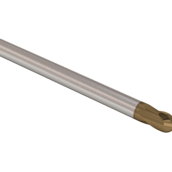 Seco JABRO Tornado 02968295 Tornado JH112 Ball Nose Center Cutting High Speed Machining High Precision Single End Mill, 10 mm Dia Cutter, 10 mm Length of Cut, 2 Flutes, 10 mm Dia Shank, 125 mm OAL, HXT/PVD Coated