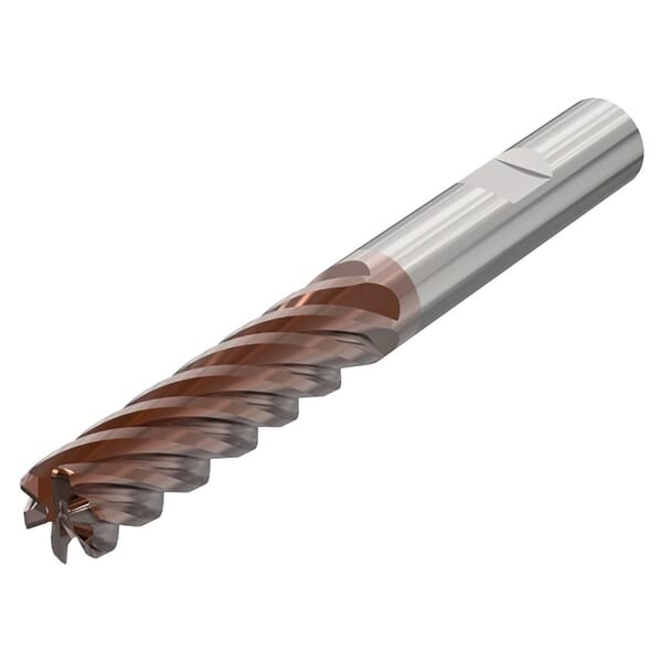 Seco JABRO Solid2 03060362 Solid2 JS720 High Performance Single End Mill, 20 mm Dia Cutter, 2 mm Corner Radius, 62 mm Length of Cut, 6 Flutes, 20 mm Dia Shank, 121 mm OAL, HXT/PVD Coated