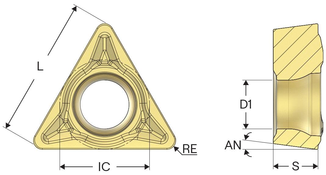 Seco 00000721 Turning Insert, ANSI Code: TCGT 21.51 51G1, TCGT