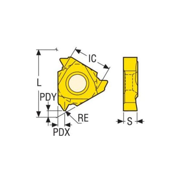 Seco 00045631 Snap-Tap Laydown Threading Insert, ANSI Code: 11NL14UN CP500, 11NL Insert, 14 TPI, Internal Thread, UN Thread, Left Hand Cutting, Manufacturers Grade: CP500, Material Grade: M