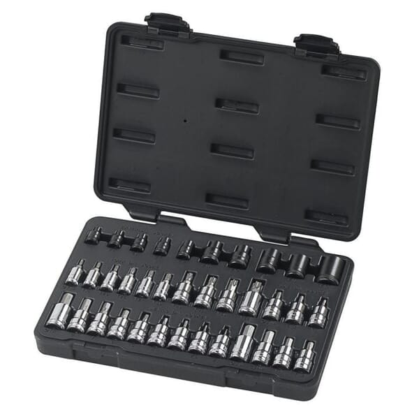 GEARWRENCH 80726 Professional Bit Socket Set, 36 Piece 1/4", 3/8" & 1/2" Drive Standard Hex, E-Torx & Torx Bit SAE/Metric