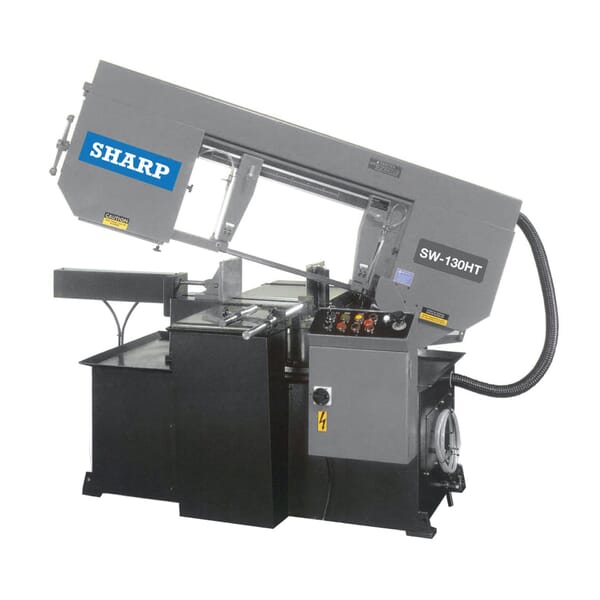 Sharp SW-130HT Horizontal Miter Band Saw, 11.4 in Round, 10.5 in Square, 10.5 in H Rectangle 45 deg Capacity, 12 in Round, 11 in Square, 10.6 x 18 in Rectangle 90 deg Capacity, 3 hp, 98 to 328 fpm Speed