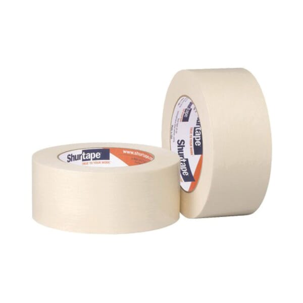 Shurtape 101536 CP 83 Economical Utility-Grade Masking Tape, 55 m L x 48 mm W, 5 mil THK, Synthetic Rubber Adhesive, Flexible Crepe Paper Backing