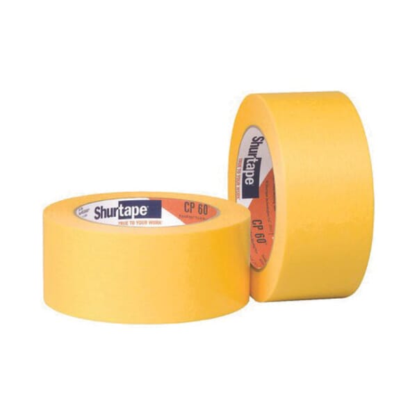 Shurtape 128615 CP 60 Premium-Grade Painters Masking Tape, 55 m L x 48 mm W, 3.6 mil THK, Acrylic Adhesive, Smooth Paper Backing redirect to product page