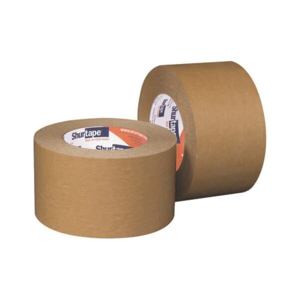 Shurtape 201793 FP-96 Paper Packaging Tape, 55 m L x 72 mm W, 6.1 mil THK, Rubber Based Adhesive, Kraft Paper Backing, Kraft