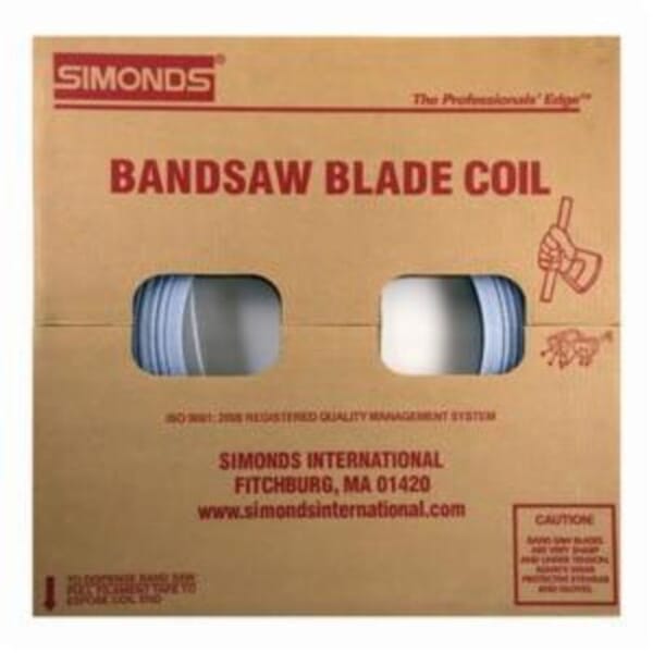 Simonds International A8 BroadBand 64370008 Band Saw Blade Coil Stock, 1-1/4 in W x 0.042 in THK, 3 to 4 TPI, Bi-Metal Blade, 250 ft L Coil, M42 HSS Tooth