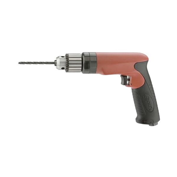 Sioux SDR10P26N3 Non-Reversible Pistol Grip Drill, 3/8 in 3-Jaw/Keyed Chuck, 2600 rpm Speed, 7 in OAL, Tool Only