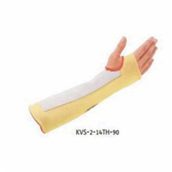Sperian by Honeywell KVS-2-18TH Standard Weight Cut-Resistant Sleeves With Thumb Hole, 18 in L x 2 ply THK, Kevlar, Yellow