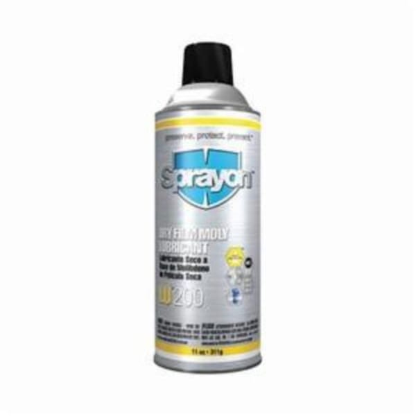 Sprayon S00200000 LU200 Anti-Seize Extreme Pressure Dry Film Moly Lubricant, 16 oz Aerosol Can, Liquid Form, Black, 0.71