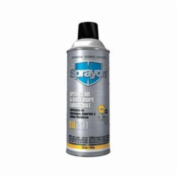 Sprayon S00201000 LU201 Extreme Pressure Open Gear and Wire Rope Lubricant, 16 oz Aerosol Can, Liquid/Viscous Form, Black, 0.74