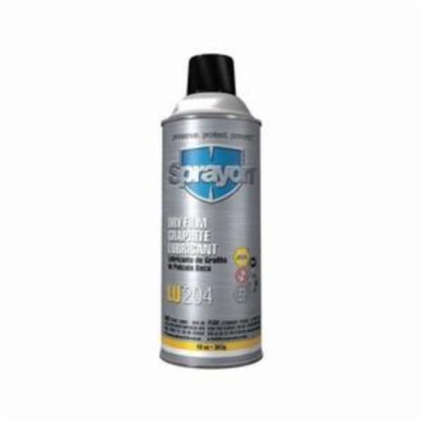 Sprayon S00204000 LU204L Conductive Medium Pressure Dry Film Graphite Lubricant, 16 oz Aerosol Can, Liquid Form, Black, 0.63