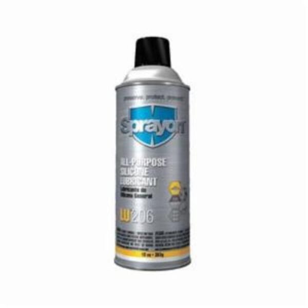 Sprayon S00206000 LU206 All-Purpose Light Pressure Silicone Lubricant, 16 oz Aerosol Can, Liquid Form, Clear Glass, -50 to 550 deg F