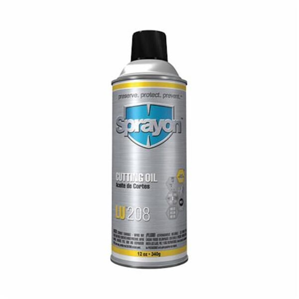 Sprayon Sprayon S00208000 LU208 Light Pressure Cutting Oil, 16 oz Aerosol Can, Petroleum, Liquid, Amber