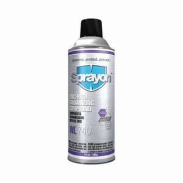 Sprayon S74101000 WL740 Zinc-Rich Galvanizing Compound, 1 gal, Medium Gray, 22 sq-ft Coverage, Low Gloss