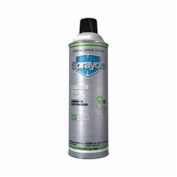 Sprayon S00885000 Heavy Duty Stainless Steel Cleaner, 20 oz Can, Lemon Odor/Scent, Milky White Emulsion, Liquid