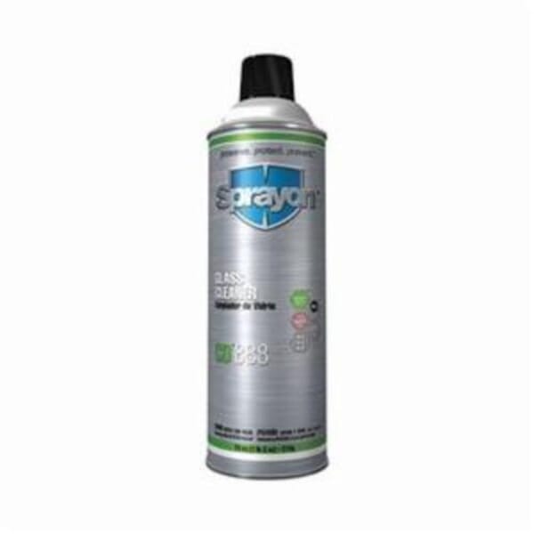 Sprayon S00888000 CD888 Heavy Duty Non-Ammoniated Glass Cleaner, 18 oz Aerosol Can, Slight Alcohol Odor/Scent, White, Foam Form