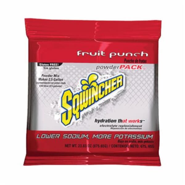 Sqwincher Powder Pack Dry Mix Sports Drink Mix, 23.83 oz Pack, 2.5 gal Yield, Powder Form
