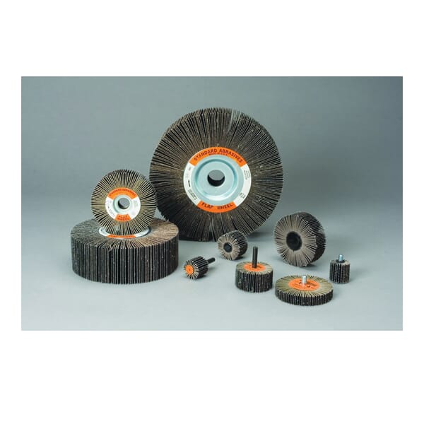 Standard Abrasives 7010369111 Small Flap Wheel, 1-1/2 in Dia Wheel, 1 in W Face, 60 Grit, Medium Grade, Aluminum Oxide Abrasive