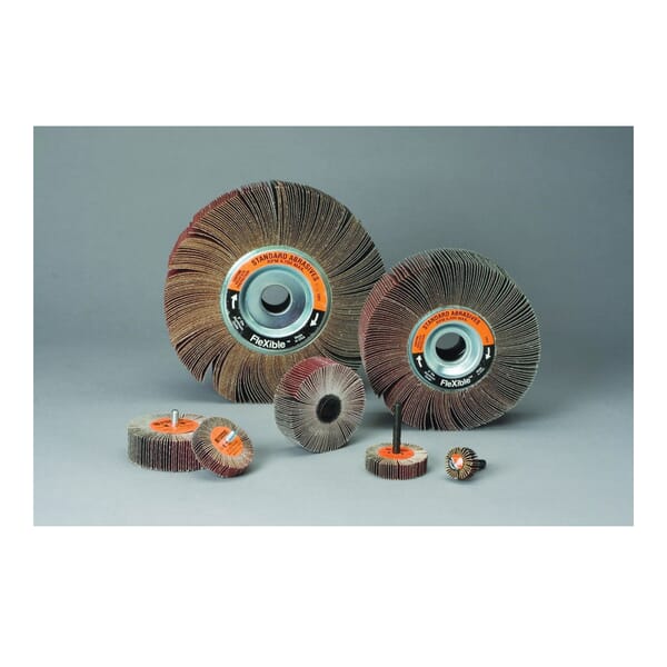 Standard Abrasives 7010369136 Flexible Flap Wheel, 1 in Dia Wheel, 1 in W Face, 80 Grit, Medium Grade, Aluminum Oxide Abrasive