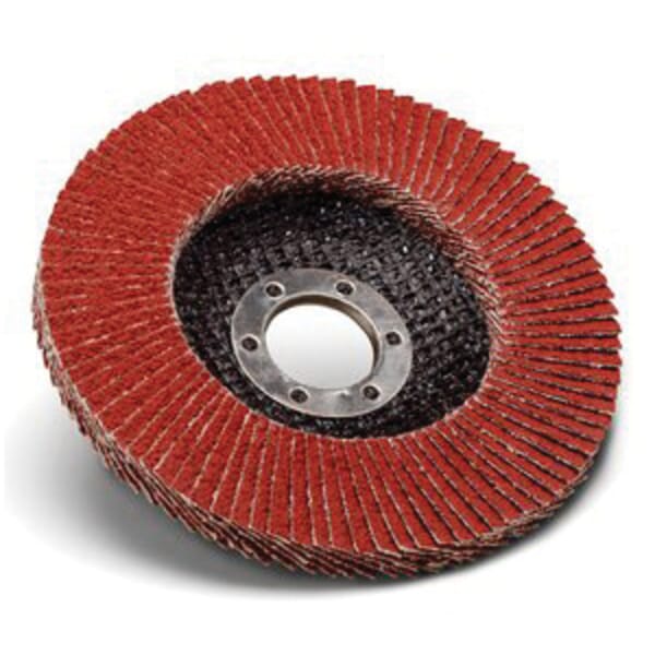Standard Abrasives 7010331462 Type 27 Flap Disc, 4-1/2 in Dia Disc, 7/8 in Center Hole, 80 Grit, Medium Grade, Ceramic Aluminum Oxide Abrasive, Type 27 Disc