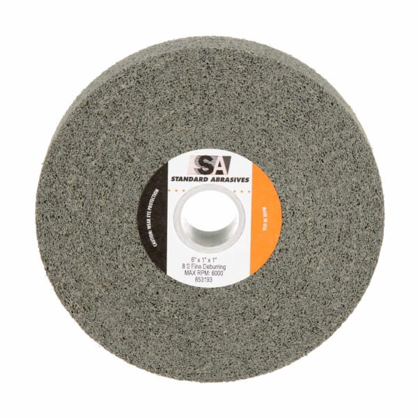 Standard Abrasives 7000046730 853193 Wheel, 6 in Dia Wheel, 1 in Center Hole, 1 in W Face, Fine Grade, Silicon Carbide Abrasive