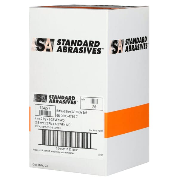 Standard Abrasives 7010368699 724277 Buff, Very Fine Grade, 2 Ply