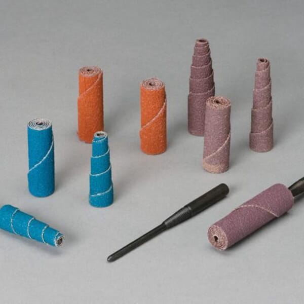 Standard Abrasives 7100080009 Straight Cartridge Roll, 1/4 in Dia x 1-1/2 in OAL, 1/8 in Dia Pilot Hole, 80 Grit, Aluminum Oxide Abrasive