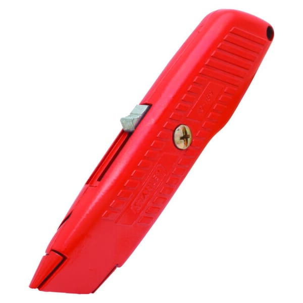Stanley 10-189C Safety Utility Knife, Spring Loaded/Self-Retracting Blade, 1 Blade Included, Steel Blade, 5-7/8 in OAL