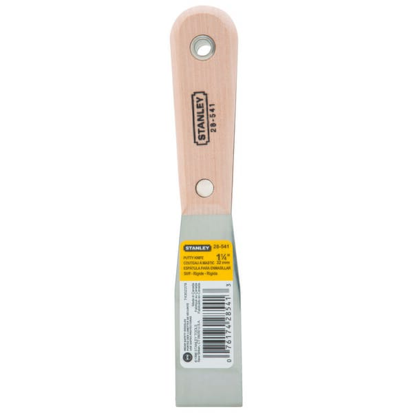 Stanley 28-541 Putty Knife, 3-5/8 in L x 1-1/4 in W, High Carbon Steel Blade, Stiff Blade Flexibility