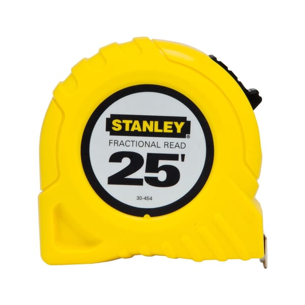 Stanley 30-454 Tape Rule, 25 ft L x 1 in W Blade, Polymer Coated Steel Blade, in/ft/Fractional Graduation