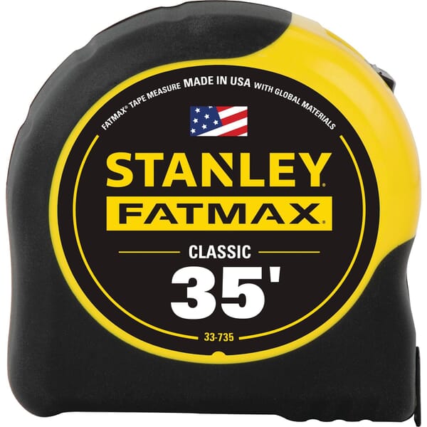 Stanley FatMax 33-735 Reinforced Tape Rule With BladeArmor, 35 ft L x 1-1/4 in W Blade, Mylar Polyester Film Blade